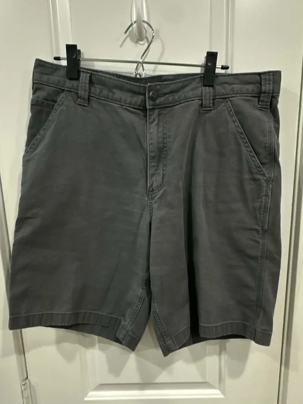 Carhartt Rugged Flex Relaxed Fit Canvas Work Short Gray Size 36